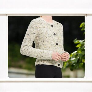 Theory Crew Neck Cardigan Jacket Evergreen Multi Small NWT (See Note on Button)